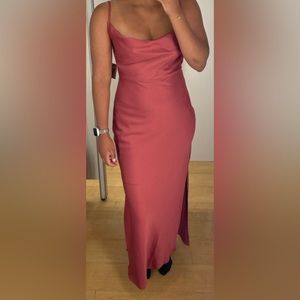 Full length satin dress